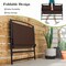 Costway 2-Person Patio Bench Folding Outdoor Garden Bench with Backrest and Armrests